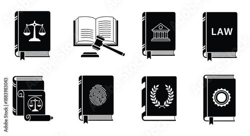 Legal books and symbols a collection of justice and law related imagery