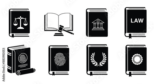 Legal books and symbols a collection of justice and law related imagery