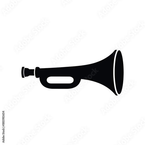 Bugle icon - Clipart, Glyph and solid icon set, Flat Design Icon, line icon set, Flat Vector icon, icon, Editable stroke icon, Modern icon collection