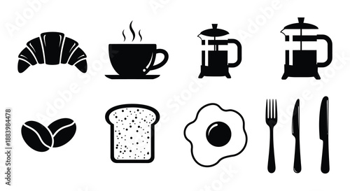 A delightful arrangement of coffee cups and croissants in a repeating pattern