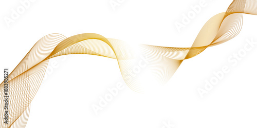 Abstract image featuring two flowing ribbons of golden lines, golden ribbon flowing gracefully evoking a sense of calm movement, luxurious and dynamic abstract background for modern design.