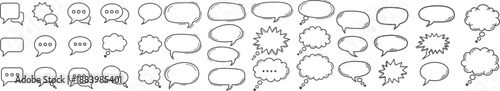 Set of comic speech bubbles. Cartoon vector illustration