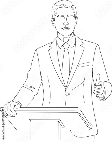 Freedom day celebration with inspirational leader giving speech