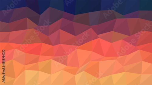 Abstract Vivid Geometric Sunset Low Poly Vector Background