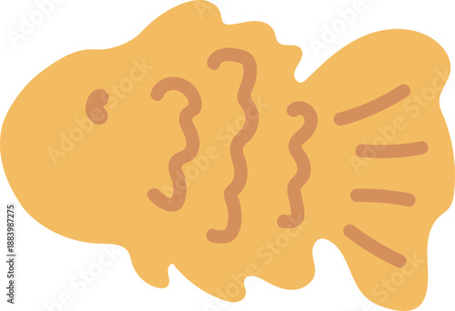 ish shaped pastry icon isolated on white