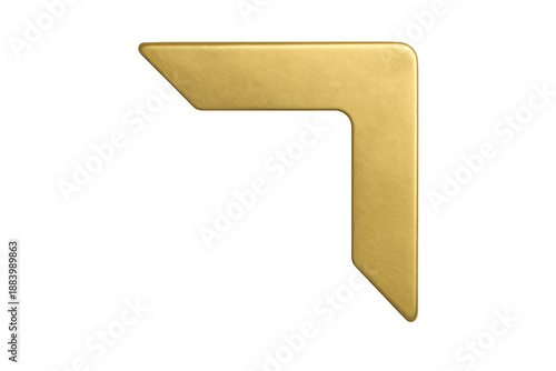 Golden frame corner bracket design with transparent background