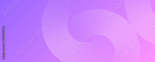 Abstract vector circle lines on pink and purple background. Geometric stripe line art design for poster, brochure, cover, website, header, web banner, vector illustration