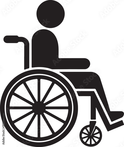 Man in Wheelchair Silhouette Vector Illustration