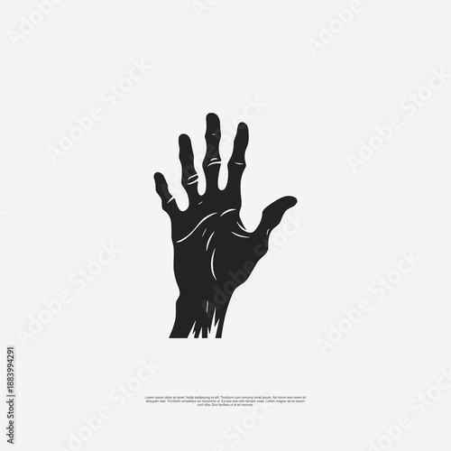 Zombie hand silhouette vector in EPS10 format creepy, detailed design with grasping fingers,perfect for Halloween,horror themes,t-shirt prints,posters,and digital art Ideal for dark,spooky designs