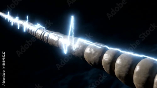 Electricity flowing through a coil.