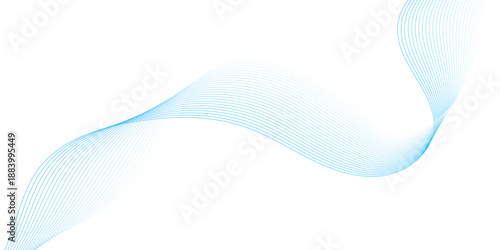 фотографія abstract blue wave line, abstract vector blue wave melody lines on white backgro
