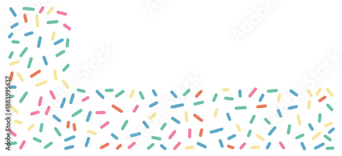 Sweet sprinkle border for cupcake graphics, birthday cards and happy posters