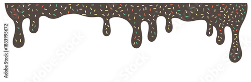 Bakery style drip decoration with sprinkles for menus, banners and pastry branding