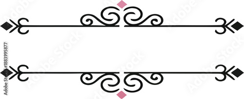 Elegant decorative dividers with swirls and diamonds