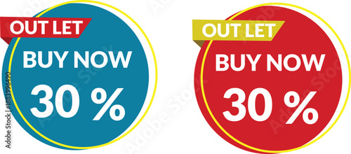 Colorful vector sale price tags and discount labels featuring special offer, big sale, best sale, and percentage off messages. Modern flat illustration design in red and yellow colors, perfect for eco