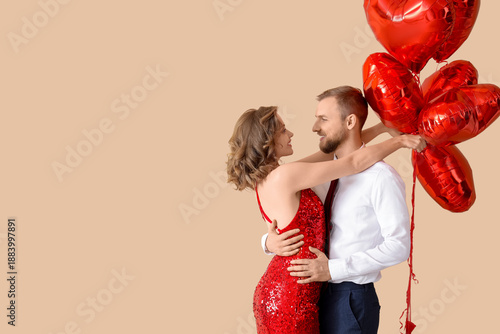 Young couple with heart-sha...
