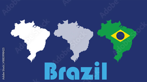 A map of Brazil with different colored and styled versions