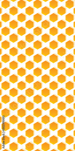 Abstract seamless honeycomb hexagon pattern background. Orange gradient color
