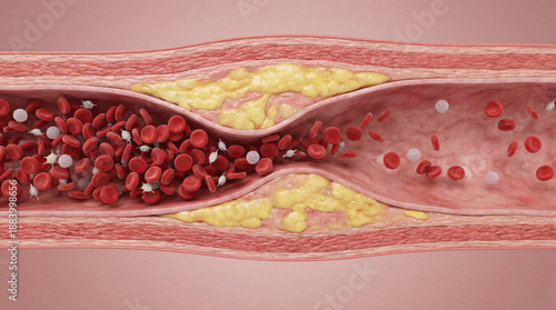 Clogged Artery Blood Flow.