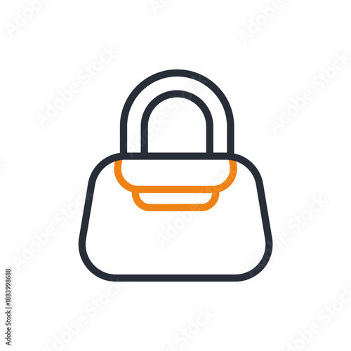 chain bag icon minimalist flat style design, chain bag Vector illustration on white background