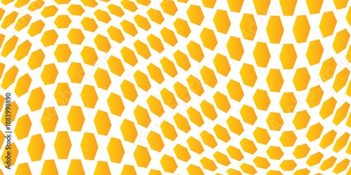 Abstract seamless honeycomb hexagon pattern background. Orange gradient color