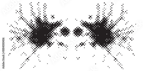 Abstract Halftone Dot Pattern Resembling a Butterfly or Moth.