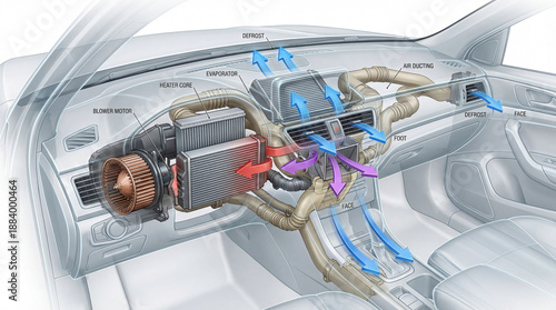 Auto HVAC System Cutaway.