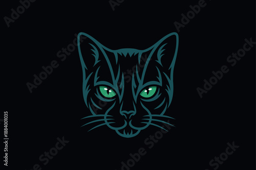Luxury Cat logo Vector Art, Icons, and Graphics for designers