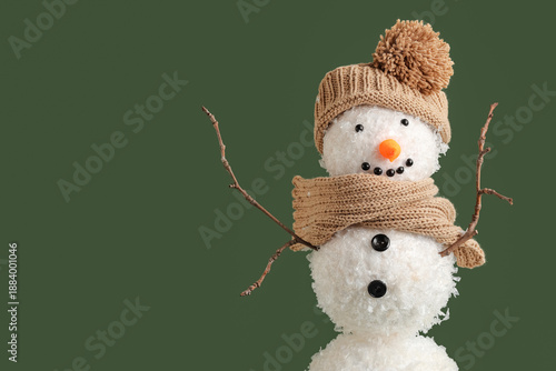 Funny snowman with hat and ...