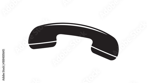 Minimalist black telephone icon vector 