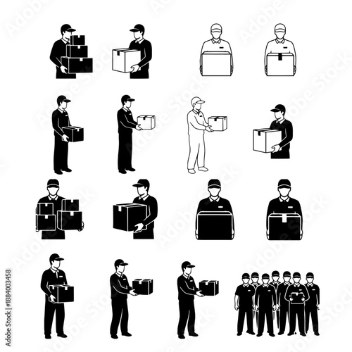 delivery icons silhouette pack