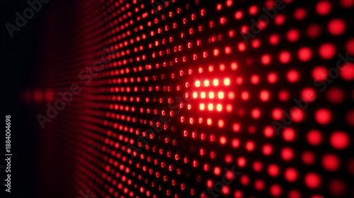 Abstract red LED light array creating a vibrant, glowing pattern, representing modern technology and electronic aesthetics.