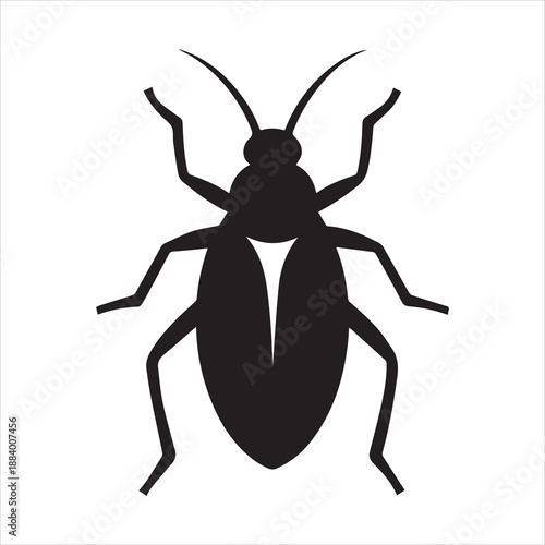 Bug Silhouette Icon Vector Illustration