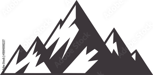 Gray and jagged mountain peaks sharp