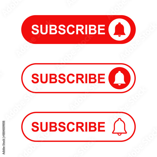 Subscribe button icon vector, Subscription symbol concept. Flat vector illustration design