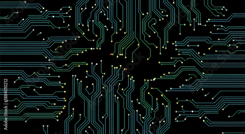 Abstract digital electronic circuit board network and technology background