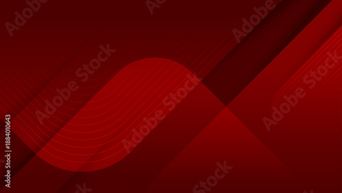 Luxury dark red abstract background with curved wave lines and deep shadow layers