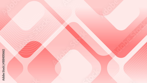 Soft coral and pink abstract background with intersecting rounded shapes and fine line patterns