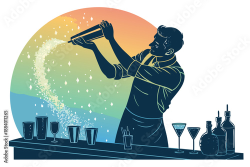 Bartender Mixing Signature Cocktail