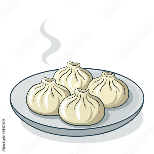 Buuz Steamed Dumplings Serving Plate