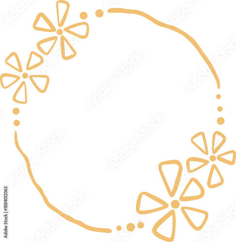 Hand draw orange flower doodle illustration for summer , romance , wedding, and autumn seasonal.