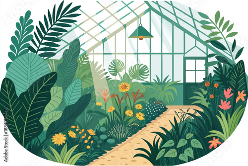 Botanical Garden Greenhouse Interior