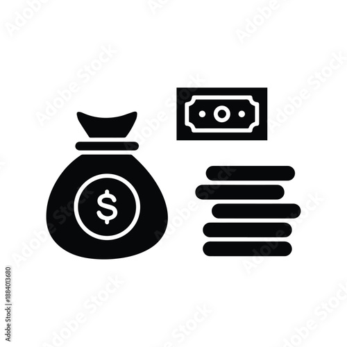 Cash Dollar Money Icon Vector