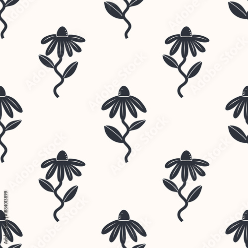 Seamless flowers and leaf patterns design for all types of print textiles and background