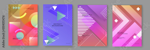 Abstract geometric background designs with emphasis on circular and angular elements