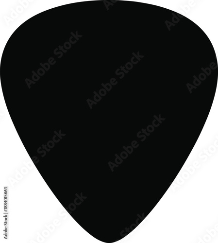 Minimal abstract guitar pick shape icon silhouette isolated on white background for music branding logo UI vector design use