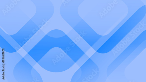 Blue gradient abstract background with translucent rounded geometric patterns and overlapping effects