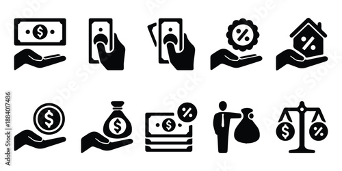 Loan And Debt Icons Set