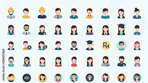 Collection of diverse professional user profile avatars.