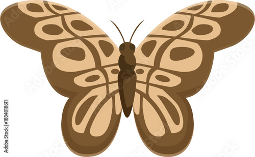 Beautiful brown butterfly with patterned wings, perfect for nature and wildlife projects